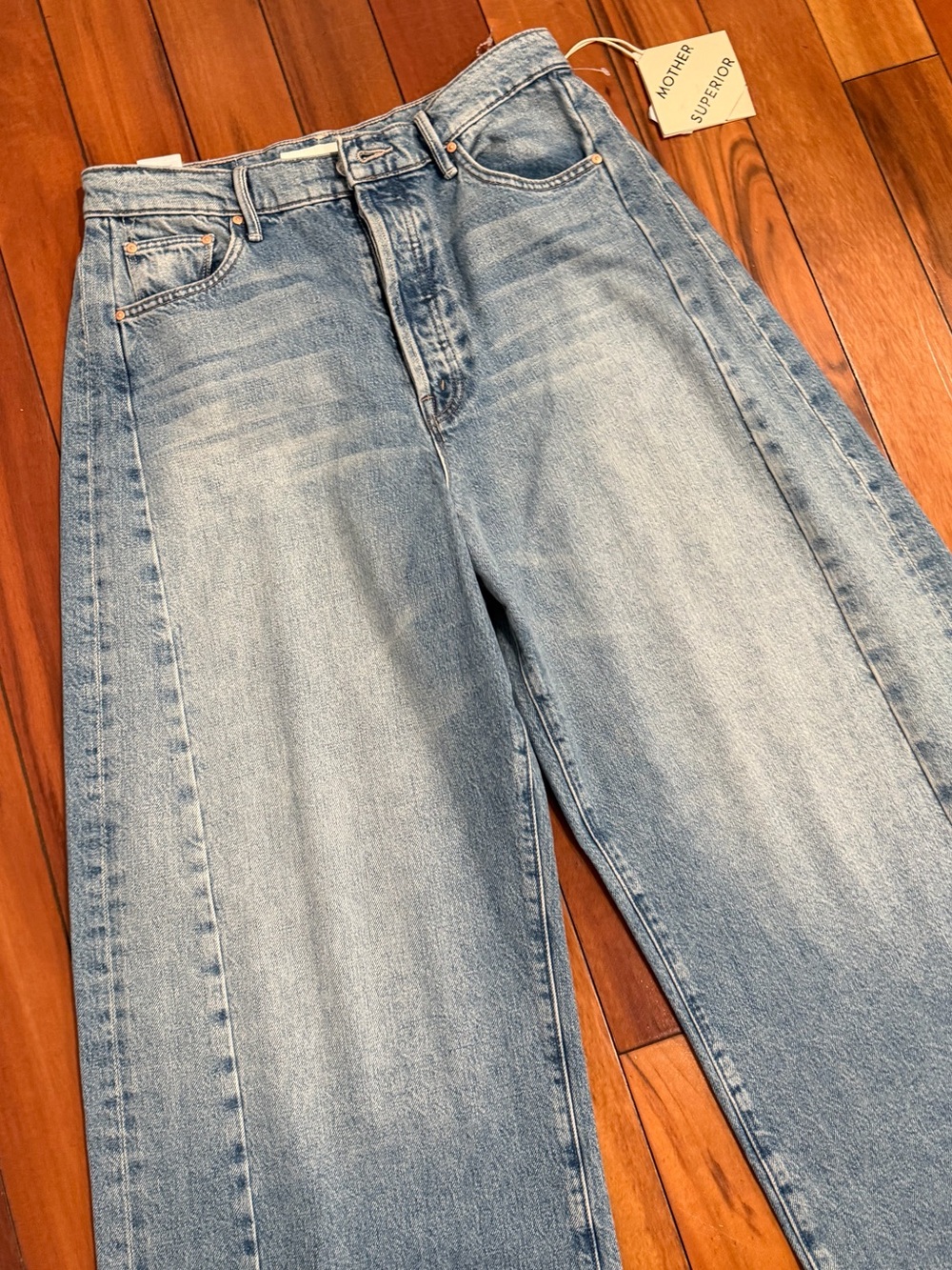 ❤️‍🔥 MOTHER The Pipe Dream Button Sneak High Rise Jeans in Leap At The Chance 30 - Picture 6 of 9